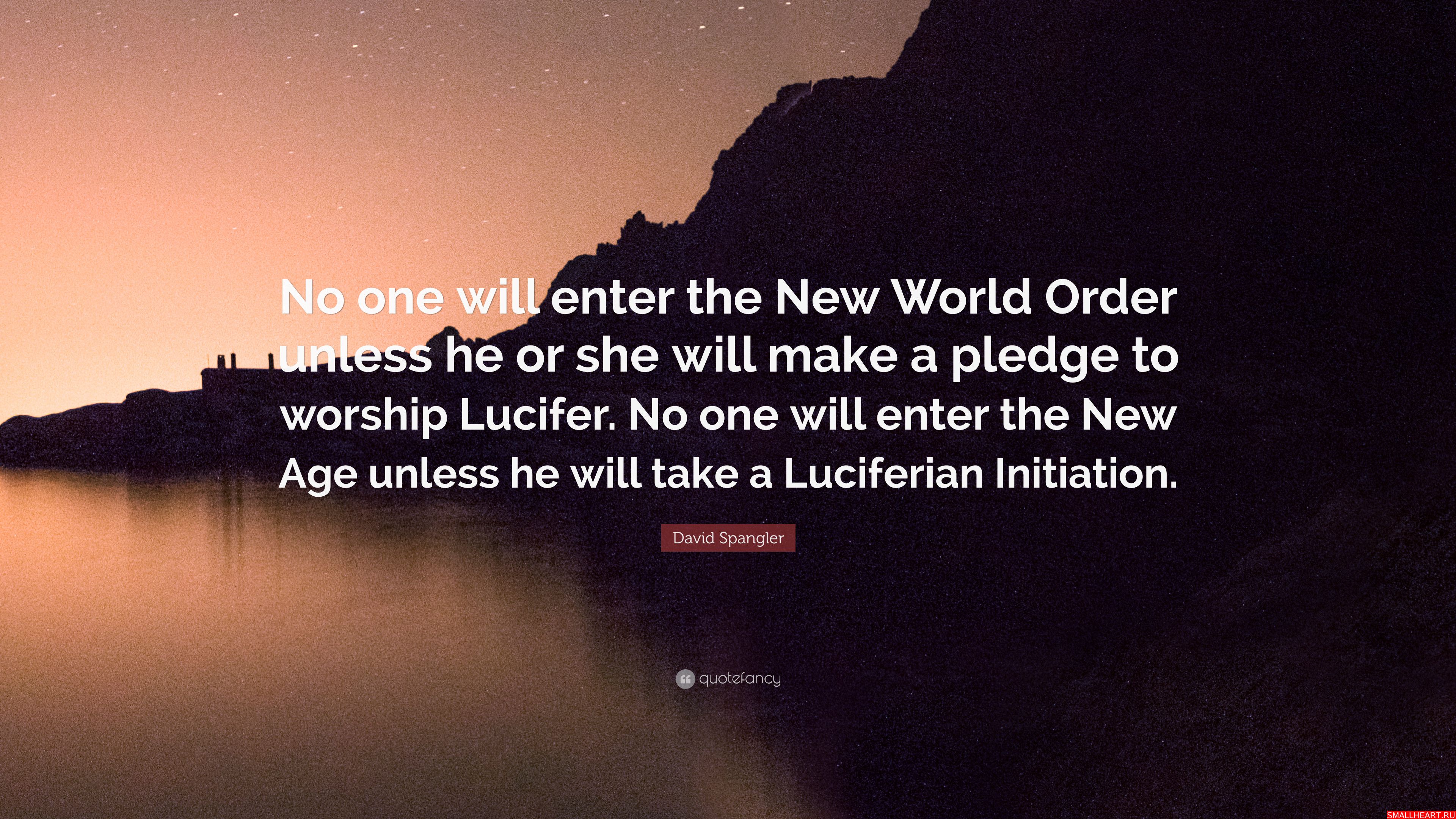 3840x2160 David Spangler Quote: "No one will enter the New World Order...